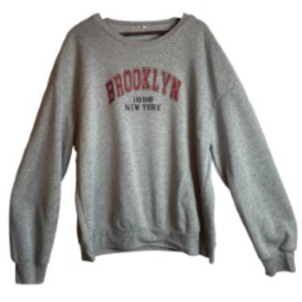 TEMU GRAY SWEATSHIRT BROOKLYN 1898 NEW YORK SIZE XL
